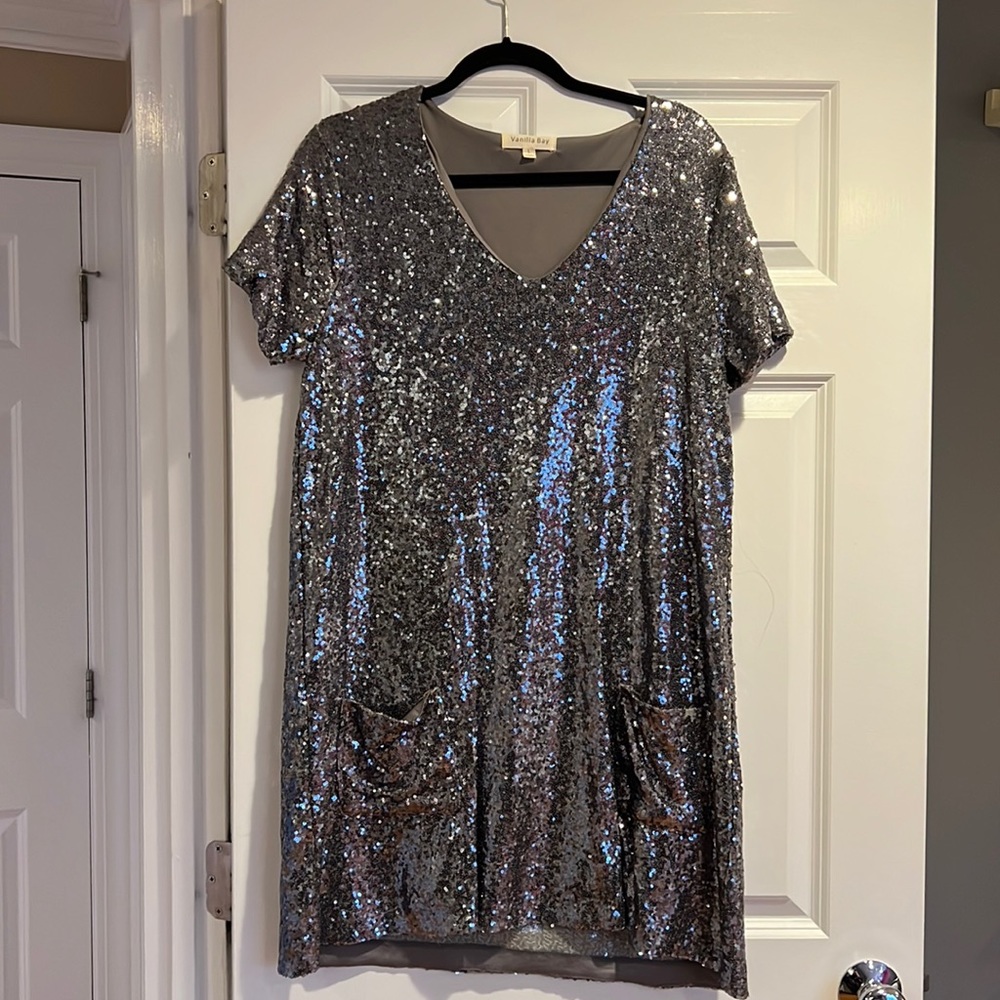Silver sequence dress only worn once!